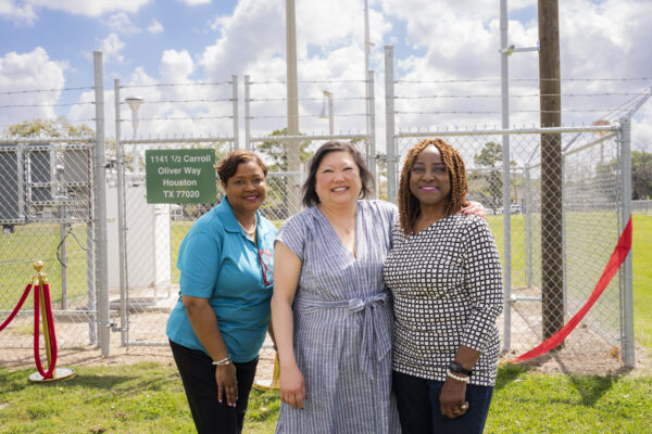 The Fifth Ward community celebrates the installation of a new air quality monitor with a ribbon-cutting ceremony in Houston, Texas.